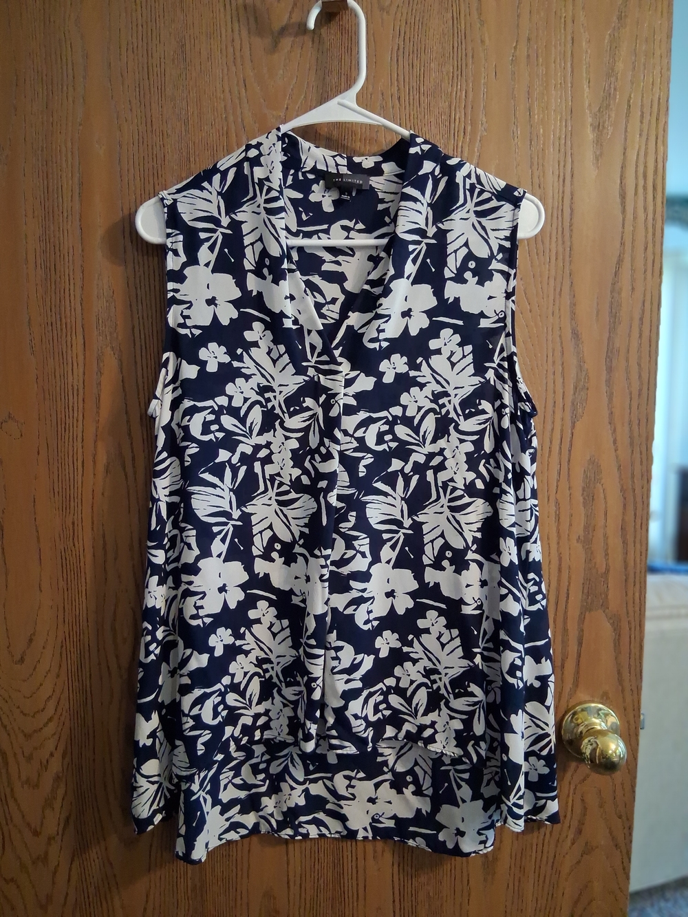 The Limited Navy and White Floral Top
